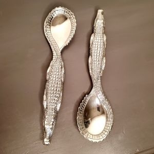 Arthur Court Alligator Crocodile Pewter Serving Spoons